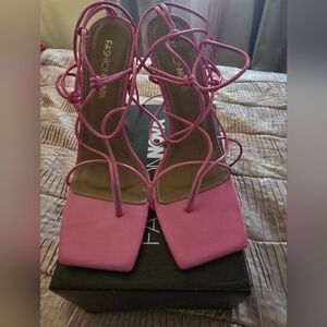 Fashion Nova Pink Strappy Heels